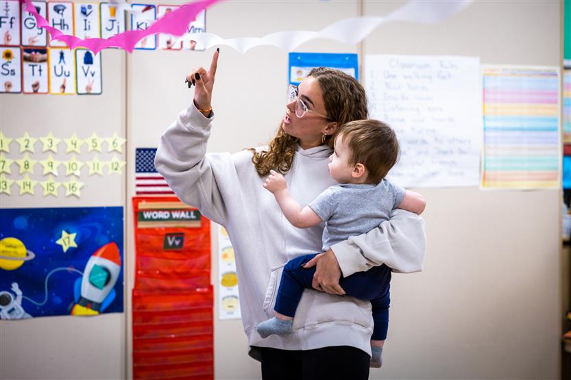 Students work in an Early Childhood Education class